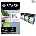 Stash Tea Earl Grey Black Tea - Caffeinated, Non-GMO Project Verified Premium Tea with No Artificial Ingredients, 20 Count (Pack of 6) - 120 Bags Total