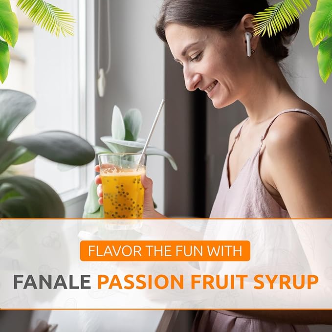 Fanale Premium Flavoring Concentrated Syrup for Bubble Tea 5.5 lb | Passion Fruit Flavor Syrup | for Boba Tea, Smoothies, Slushes, Desserts | 5.5 lb | Pack of 6 | SRP503-CS