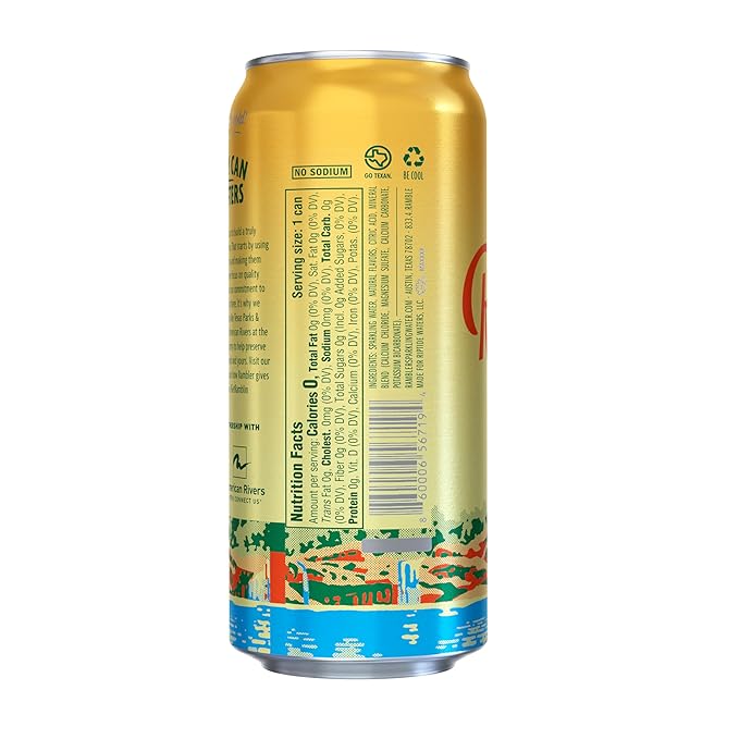AUTX RAMBLER Sparkling Water, Texas Limestone Mineral Blend, Satsuma Flavor, 16-Ounce Tallboy Cans, 12-Pack