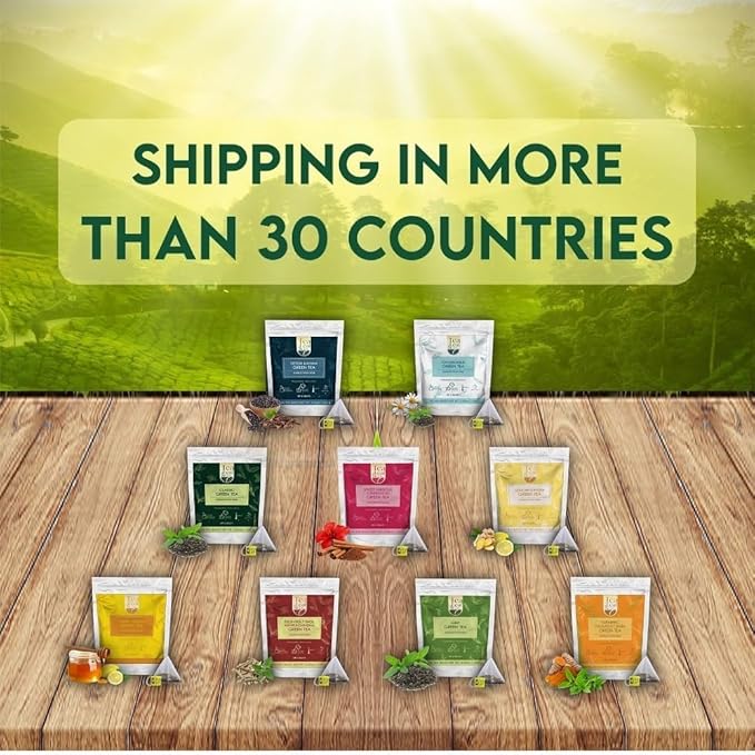 Tea Leaf & Co. Chamomile Green Tea Bags (50 Count), Green Tea with Lemon Extract and Lemongrass, Caffeinated, Real and Natura Green Tea, Blended with Fresh Herbs and Spices, Gluten Free