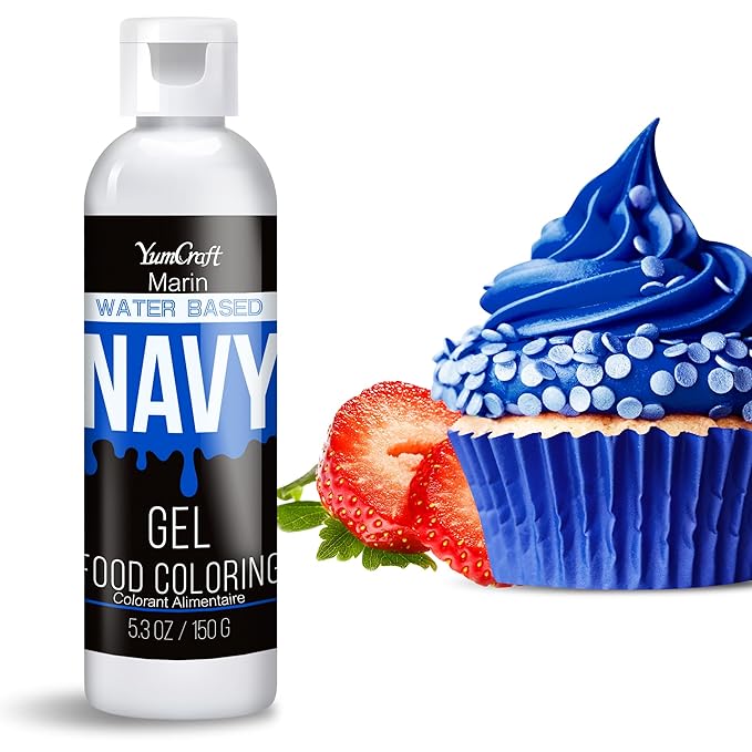 Food Coloring Gel - Vibrant Color Gel Food Coloring for Cake Decorating, Baking, Easter Egg, Icing - Tasteless Food Color Dye for Fondant, Cooking, Slime, Airbrush (Navy, 5.3oz)
