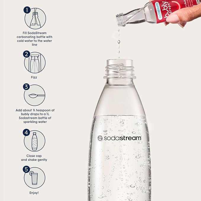 SodaStream - Blackberry bubly Drops, Unsweetened Natural Flavor, No Calories or Sweeteners, Makes 36 cans, Seltzer Flavor, 4 Fl Oz (Pack of 3)