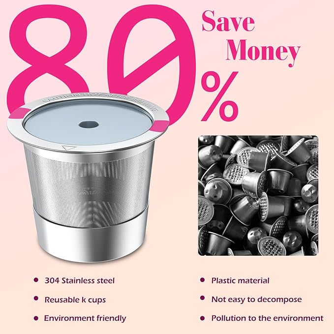 Reusable K Cups for K eurig, K Cup Reusable Coffee Pods Compatible for K eurig 1.0 & 2.0 Coffee Makers,stainless steel k cups for k eurig (1 Pack)