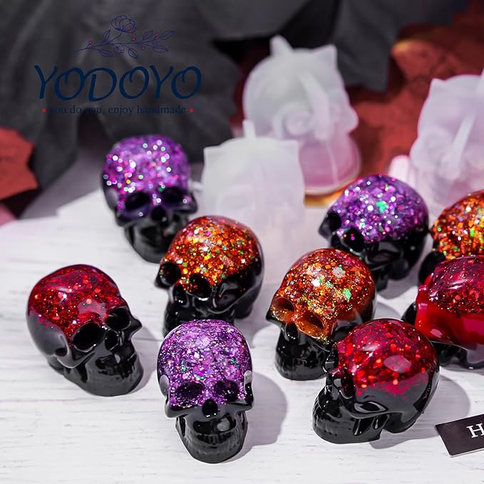 Halloween Resin Earrings Mold 3pcs Mini Skull Resin Jewelry Molds, Bat Pumpkin Coffin Silicone Mold for Earring Pendant Bracelet Keychain Making Kit DIY Epoxy Ornaments Holiday Gifts