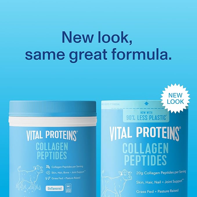 Vital Proteins Collagen Peptides Powder - Grass Fed Collagen Peptides for Hair, Nail, Skin, Bone & Joint Health, Unflavored, 27 Servings