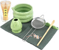 Goldmeet Matcha Set 7 Pcs Matcha Green - Japanese Tea Ceremony Kit with Bowl, Whisk, Holder, Scoop, Strainer - Matcha Gift Set