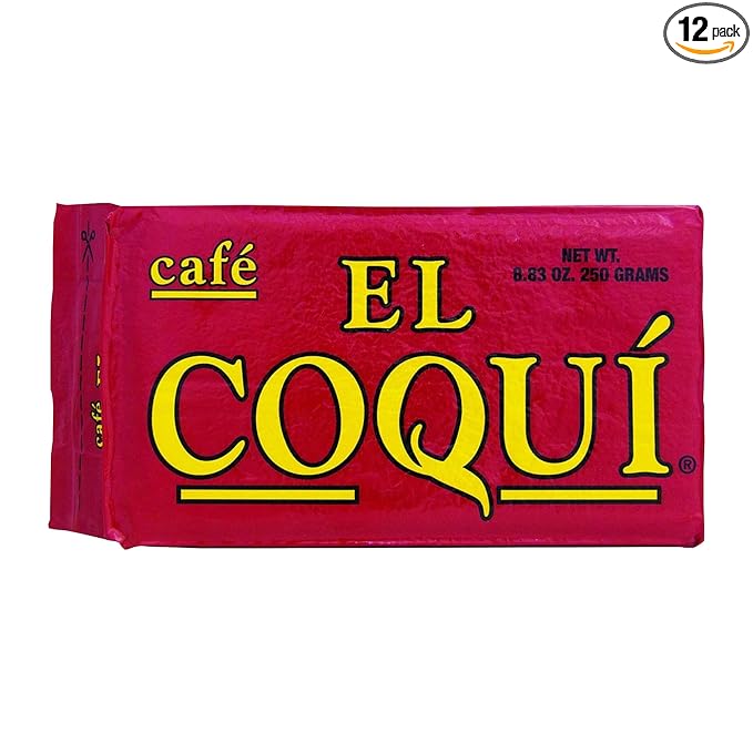 El Coquí Dark Roast Espresso Ground Coffee, Rich, Ground Coffee, Bulk Coffee, Authentic Puerto Rican Style Coffee, Vacuum Sealed, Ground Espresso Beans, 8.83 oz (12 pack)