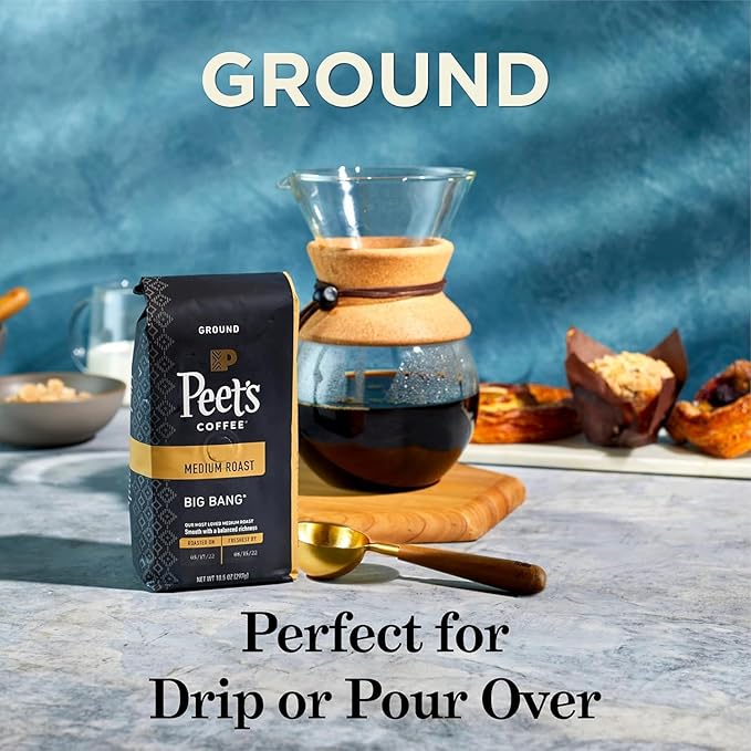 Peet's Coffee, Dark Roast Ground Coffee - Major Dickason's Blend 36 Ounces (2 Bags of 18 Ounces)