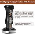 MEION Espresso Tamper 51mm Coffee Tamper, Calibrated Dual Spring Loaded Barista Tamper with Stainless Steel Base, Comes with aluminum storage pad (51MM, Black)