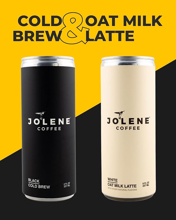 Jolene Coffee – Oat Milk Latte | 8oz Cans | Smooth, Bold, Dairy-Free, Gluten-Free, Non-GMO (24 Cans, Oat Milk Latte)