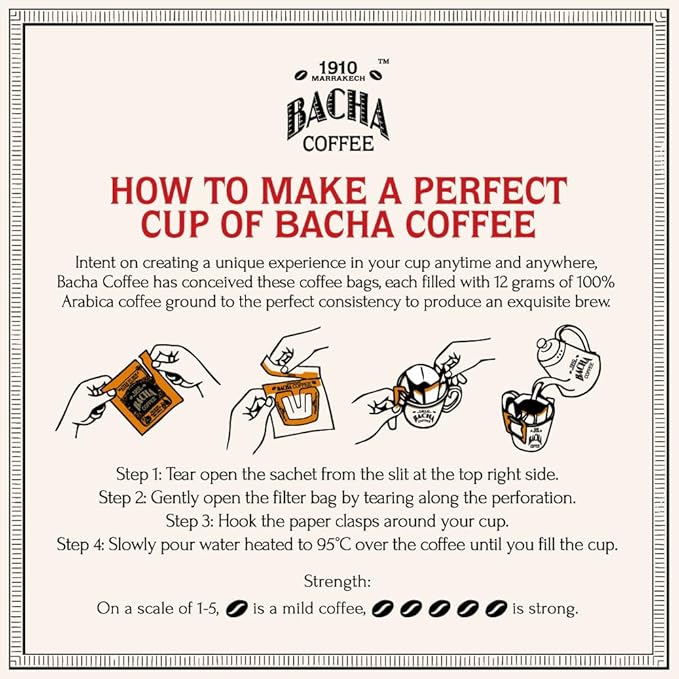 Bacha Coffee | Lagoa Brazil Single Origin, Medium Light Roast, 100% Arabica Specialty Coffee, 12 Coffee Drip Bags, Gift Box