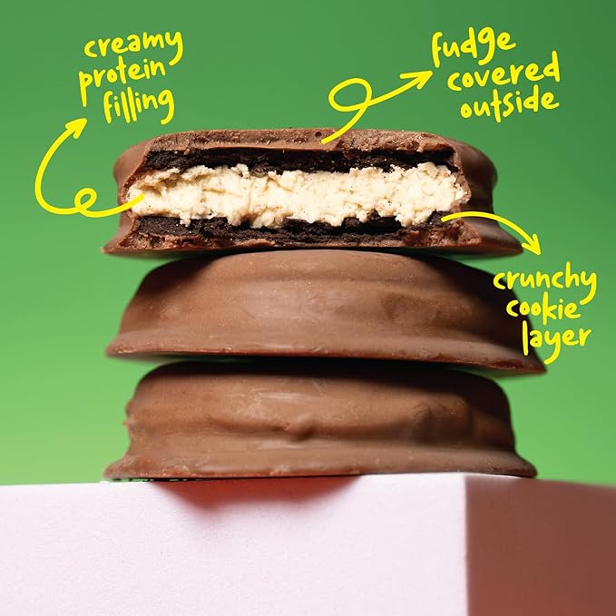 Hangryboy Protein Cookie Sandwich – 14g High Protein, Gluten‑Free, GMO‑Free Cookies - Perfect on The Go Protein Snack, Chocolate Malted Milk, 12‑Count Box
