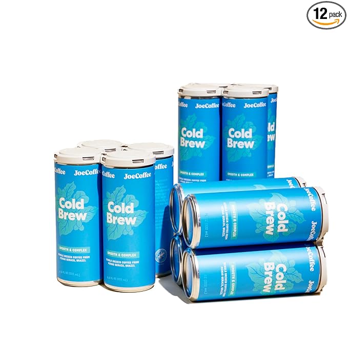 Joe Coffee Company - Black Cold Brew Ready-to-Drink Specialty Coffee Cans (Pack of 12) | NYC Roaster, Rainfoest Alliance Certified, Kosher, Climate-Friendly