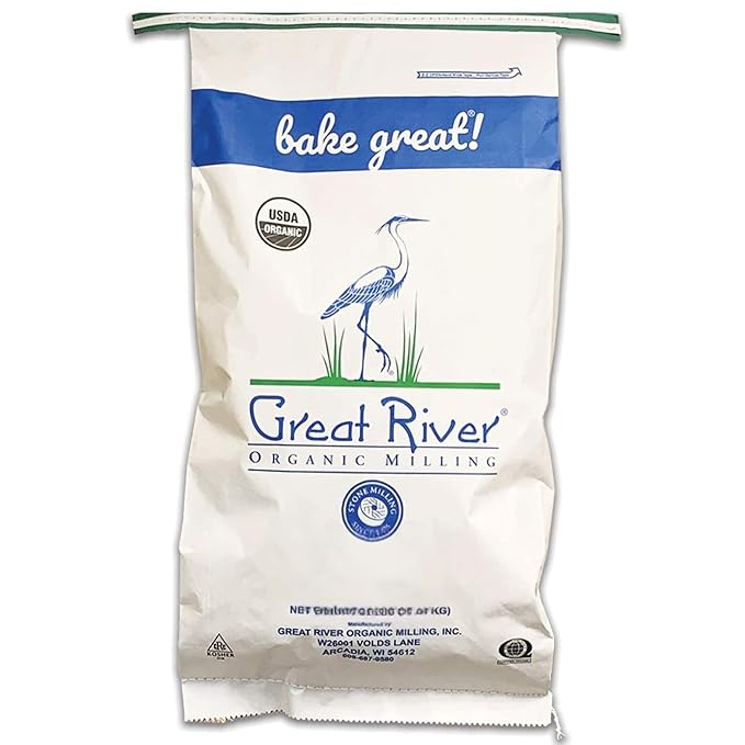 Great River Milling Lily White Organic All-Purpose Flour | Unbleached & Unbromated | Non-GMO, Kosher | Ideal for Bread, Cookies, Cakes, Pizza Dough & Everyday Baking | 50 Lb