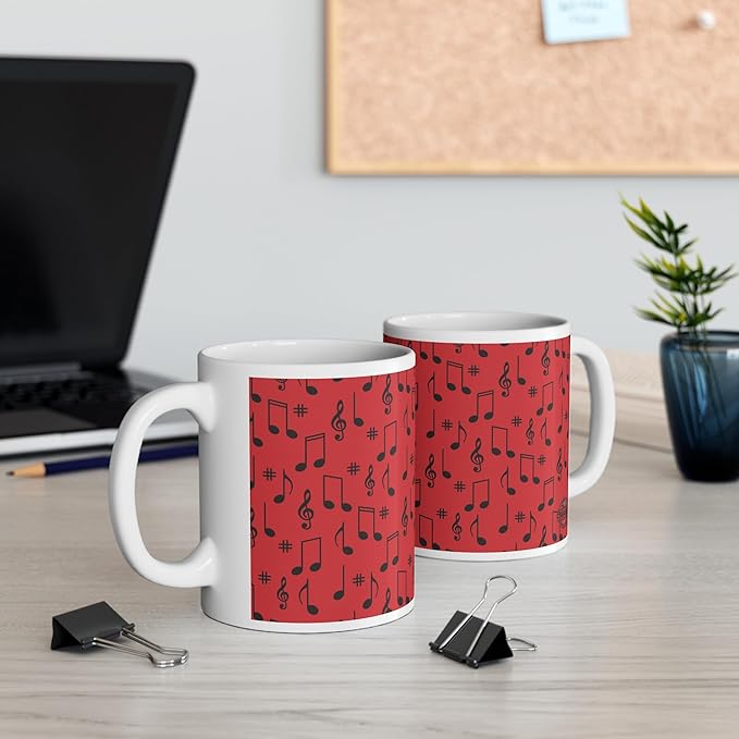 11 OZ Novelty Coffee Mugs - Christmas Gift (Music Theme)