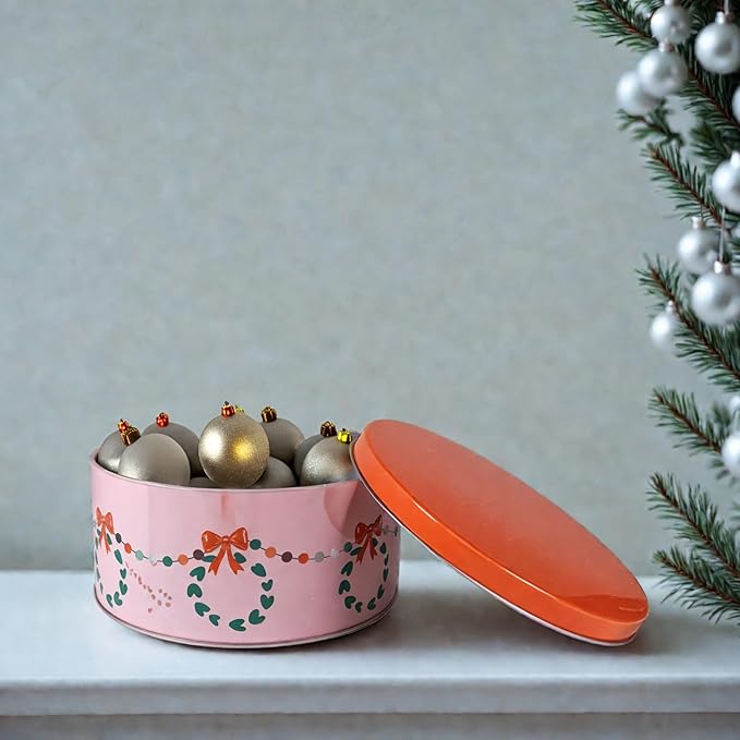 Steel Mill & Co Tin Containers with Lids, 3 Pack Christmas Cookie Tins, Festive Cookie Tins for Gift Giving & Holiday, Large Medium Small, Twas the Night Before Christmas
