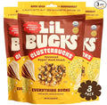 Clusterbucks Superfood Clusters – Grain-Free, Keto-Friendly Snack Bites with Regeneratively Grown Sprouted Buckwheat– Gluten-Free, Low-Carb, Organic Healthy Snack (3-Pack, Everything Bucks)