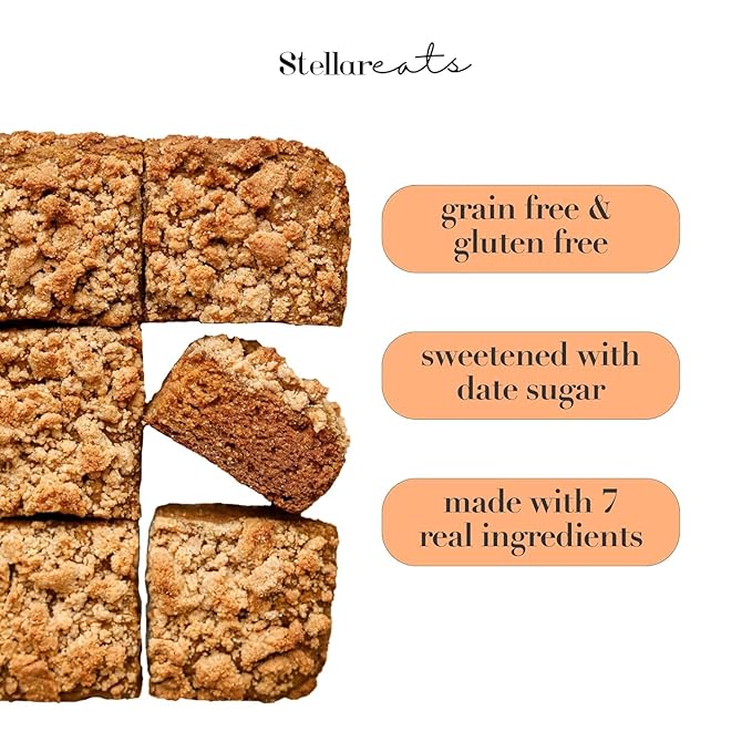 Stellar Eats Grain-Free Coffee Cake Baking Mix | Gluten-Free, Dairy-Free, Plant-Based, Paleo-Friendly, Naturally Sweetened with Date Sugar, Certified Kosher | Almond Flour-Based | 12.6 oz | 2 Pack