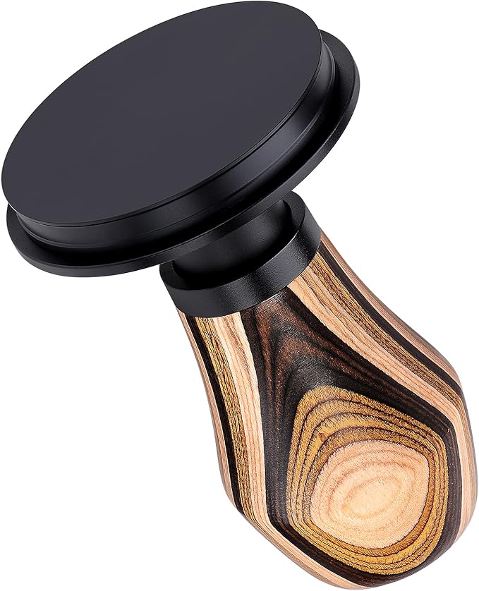 Normcore 58mm Espresso Tamper V4.1, Spring Loaded Coffee Tamper Compatible with 58mm Portafilter Baskets, Titanium PVD Coating Flat Base, Colorful Wood Handle