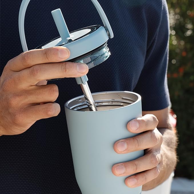 BrüMate Resa 25oz 100% Leakproof Travel Tumbler w/Handle & Straw | Flexible SoftSip Straw | Silicone Sleeve for Durability | Stainless Steel | Cup Holder & Travel Friendly Water Bottle (Dark Aura)