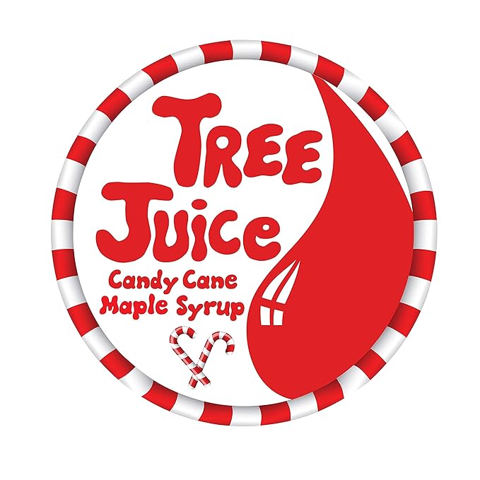 Tree Juice Peppermint Candy Cane Maple Syrup | 100% Pure Grade A Maple Syrup | All Natural, Non GMO, Vegan, Gluten Free, Vegetarian, Paleo | 12 Ounce Bottle