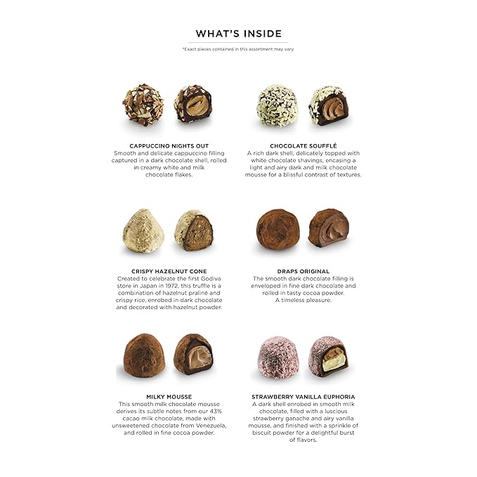 Godiva Signature Truffle Gift Box, Belgian Dark and Milk Chocolates with Ganache Center, Gourmet Gift for Birthdays, Holidays, Non-GMO & Kosher, 24 Pc