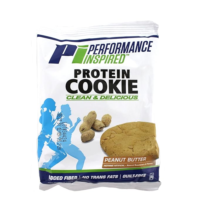 Performance Inspired Nutrition Protein Cookie - Contains: BIG 15G Isolate Proteins - 7G Of Fiber - All Natural - Gluten Free - No Artificial Ingredients - Peanut Butter Flavor - 12 Count