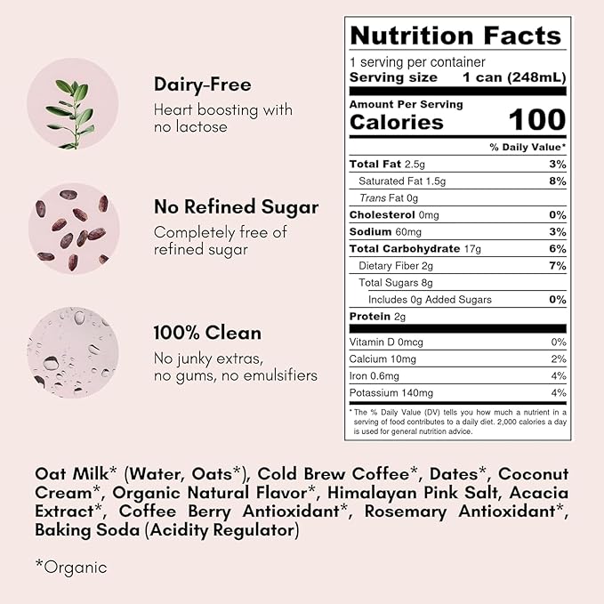 Pop & Bottle, Classic and Matcha Oat Milk Lattes - Reishi and Maitake Mushrooms, Green Tea, Cold Brew, Coffee Berry, MCT Oil, Organic, Dairy & Gluten Free, Vegan - 8 Fl Oz, (Pack of 12), 6 Each
