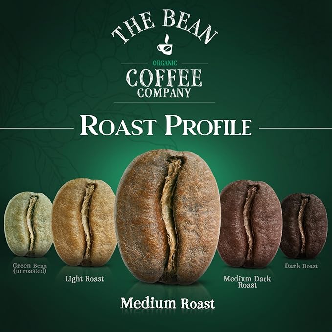 The Bean Organic Coffee Company Peppermint Mocha, Medium Roast, Whole Bean Coffee, 16-Ounce Bags (Pack of 2)