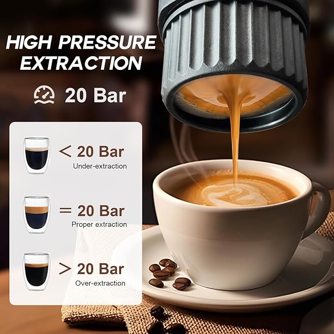 H02 PRO Portable Electric Espresso Maker, Small Coffee Machine Compatible with Nespresso Capsule Original Pods & Ground Coffee, Mini Travel Size for Camping, Hiking, RV, Office, w/Gift Box