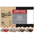 San Francisco Bay Coffee - Dark Roast Variety Pack (40 ct) - Fog Chaser, Espresso Roast, French Roast, & Extra Dark Italian - Single Serve Coffee Pods, Commercially Compostable, K Cup Compatible