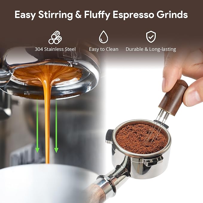 Espresso Accessories Kit 51mm Tamper: Espresso Tamper Kit, Coffee Tamper Tool Espresso Kit | WDT Tool Espresso, Dosing Funnel, Tamper Mat, Espresso Tools for Espresso Machines and 51mm Portafilters