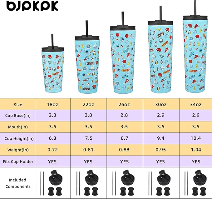 BJPKPK 26oz Insulated Tumbler With lid And Straw Stainless Steel Tumblers Travel Coffee Mug Reusable Thermal Cup,Playground
