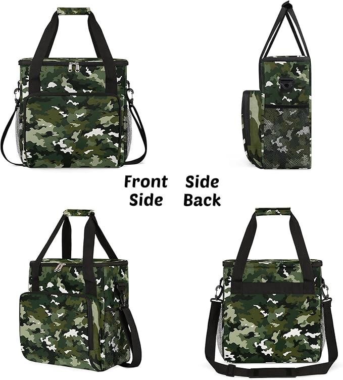 Camouflage Green Coffee Maker Carring Bag for Keurig K-Mini or K-Mini Plus, Single Serve Coffee Brewer Carrying Case with Multiple Pockets for K-Cup Pods,Storage mini Tote Case for Travel(Bag Only)