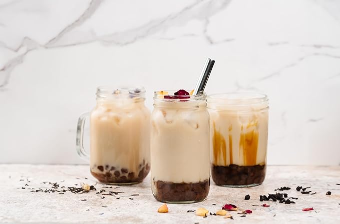 Better Boba Tea Kit | DIY Home Bubble Tea Set - Brown Sugar Boba Pearls, Reusable Boba Straw, Tumbler, 3 Black Tea| Vegan Gluten-Free Tapioca Pearls