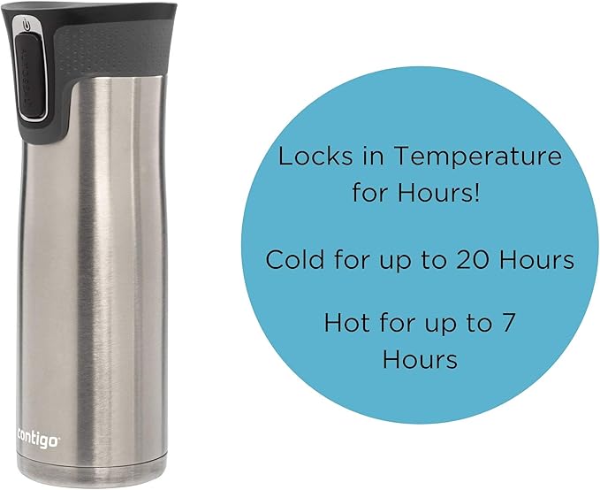 Contigo West Loop Stainless Steel Travel Mug with AUTOSEAL Lid, 24oz., Stainless Steel