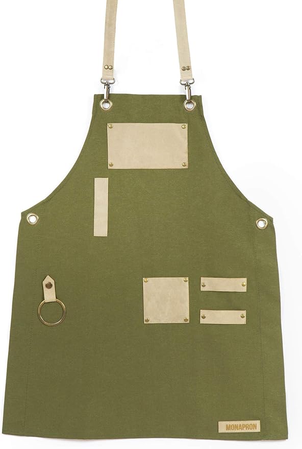 Men and Women Apron for Kitchen, Gardening, Artist, Chef, Work | Canvas, Waterproof, Adjustable Straps Unisex