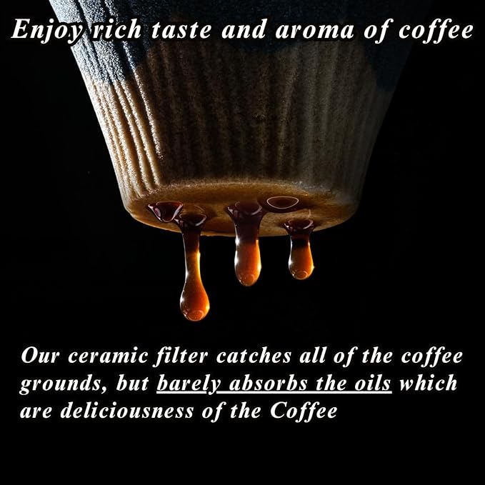 Ceramic Reusable Coffee Filter Dripper Paperless Sustinable Mt. Fuji Made in Japan (Purple)