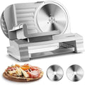 CUSIMAX Meat Slicer for Home with 1-20mm Adjustable Thickness，Electric Deli Slicer for Food Tray,Two 9" Stainless Steel Blades and Removable Food Carriage,Easy for Cut all Foods