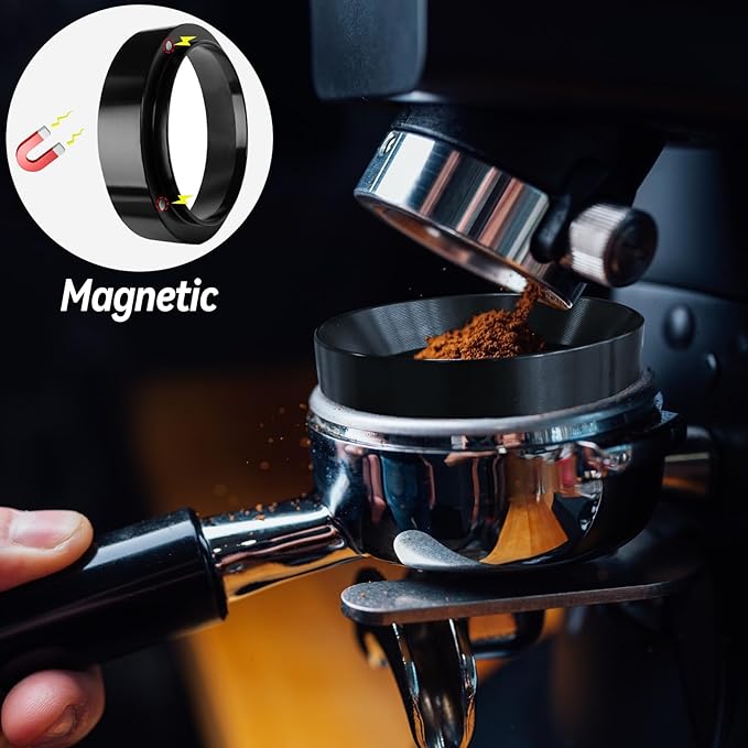 Espresso Accessories Kit, 51mm Tamper, Coffee Tamper Set, Silver 51mm Stainless Steel Espresso Tamper, Dosing Funnel, Tampers Mat, WDT Tools and Puck Screen Set Fit 51mm Portafilters