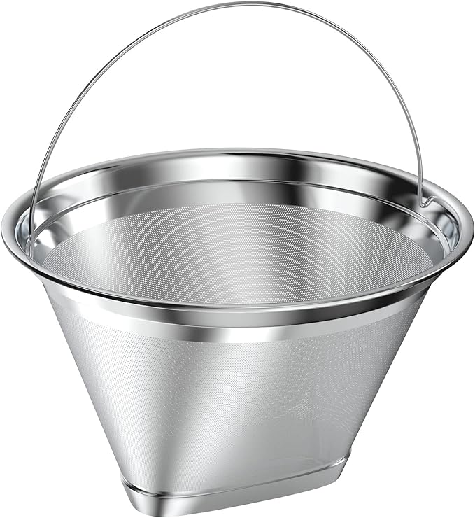 Stainless Steel Reusable Coffee Filter Compatible with Ninja Coffee Maker, 4 Cone Coffee Filters Coffee Basket, Permanent Coffee filters fit for Ninja CFP201 CFP300