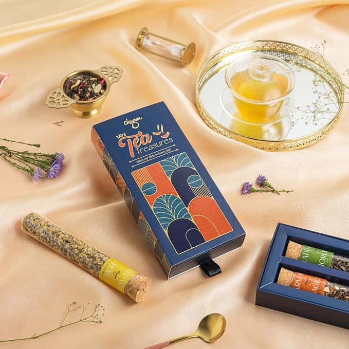 CHAYAM Tea in Tubes Gift Set – Special Tea Surprise | Spiced Ceylon Cinnamon & Moroccan Mint Herbal Blend | Best Present for Tea Lovers