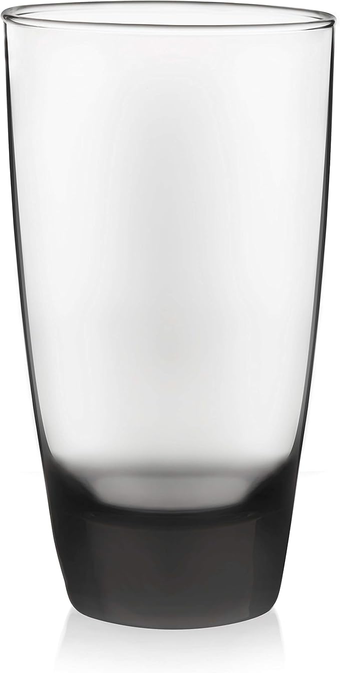 Libbey Classic Rocks and Tumbler Glasses Set of 16, Smoke Hue, Lead-Free Water Glasses, Dishwasher Safe Drinking Glasses Set