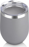 DOMICARE Stainless Steel Wine Tumbler Bulk with Lid, Personalized Insulated Tumblers Set, 12oz Travel Coffee Cups Pack of 1, Gray