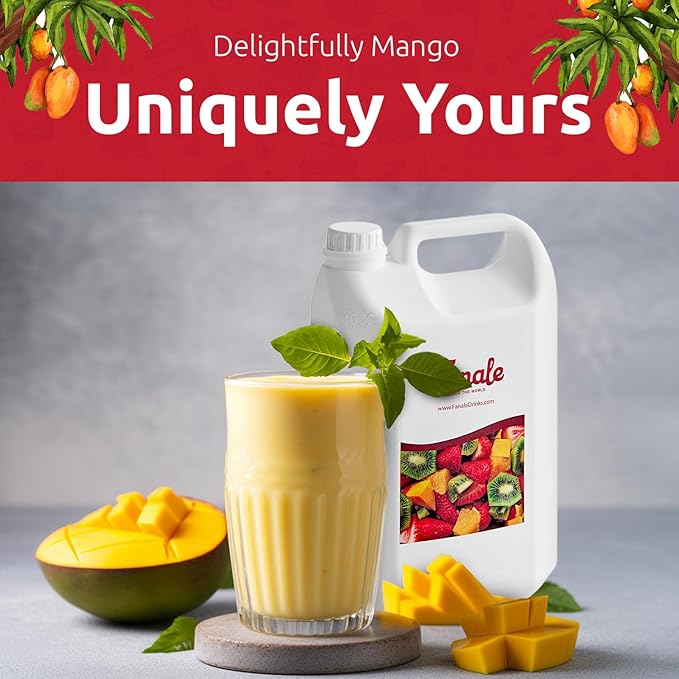 Fanale Premium Flavoring Concentrated Syrup for Bubble Tea 11 lb | Mango Flavor Syrup | for Boba Tea, Smoothies, Slushes, Desserts | 11lb | SRP020