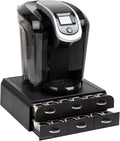 Mind Reader Single Serve Coffee Pod Organizer with 2 Drawers, 72 Pod Capacity, Countertop, 14"L x 12.25"W x 4.75"H, Black