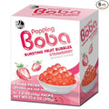 J WAY Bursting Popping Strawberry Boba Pearls, Strawberry Syrup, Non-Dairy, Fat-Free Popping Tapioca Boba for Beverages, Sweets, Ice Cream, 1.8oz (Pack of 6)