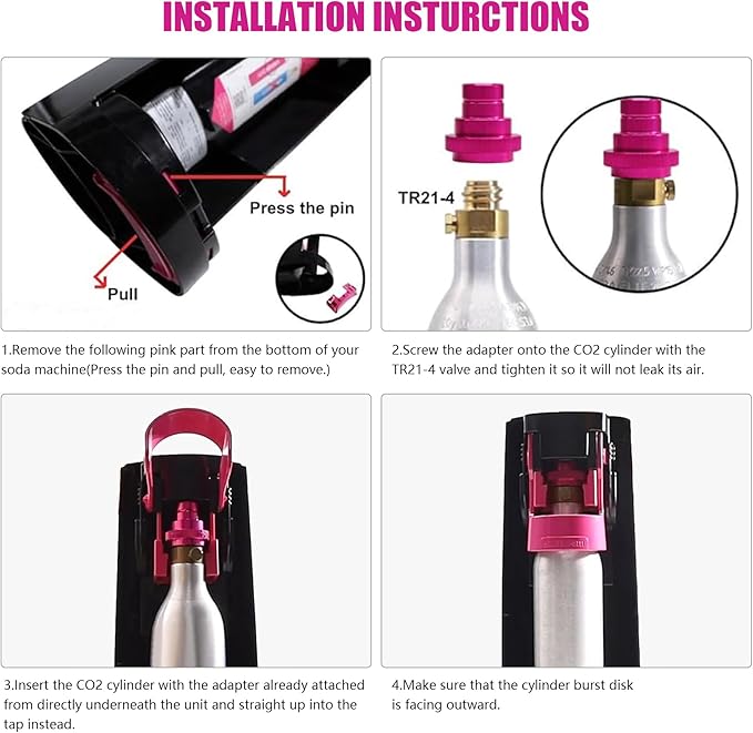 CO2 Cylinder Quick Connect Adapter for Soda Maker, CO2 Cylinder for TR21-4 Male Thread Compatible with Terra DUO Art Gaia Machines