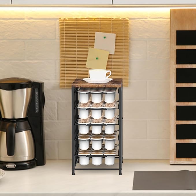 NANANARDOSO Coffee Pod Holder for Counter, 5 Tier Coffee Pod Drawer for Keurig Pod Storage Drawer Holder, 90 Capacity Pods Storage Organizer Cups Capsule with Sliding Baskets for Coffee Station