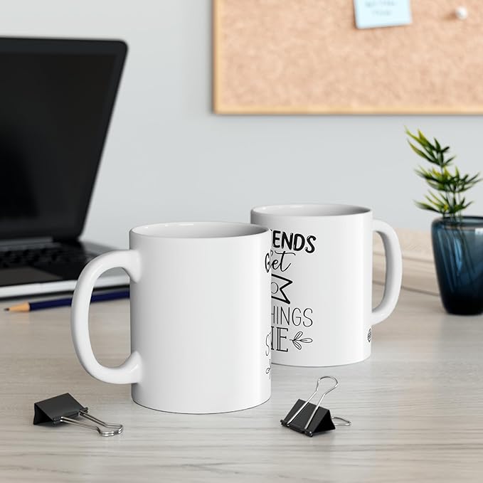 11 OZ Novelty Coffee Mugs - Christmas Gift (Good Friends Theme)